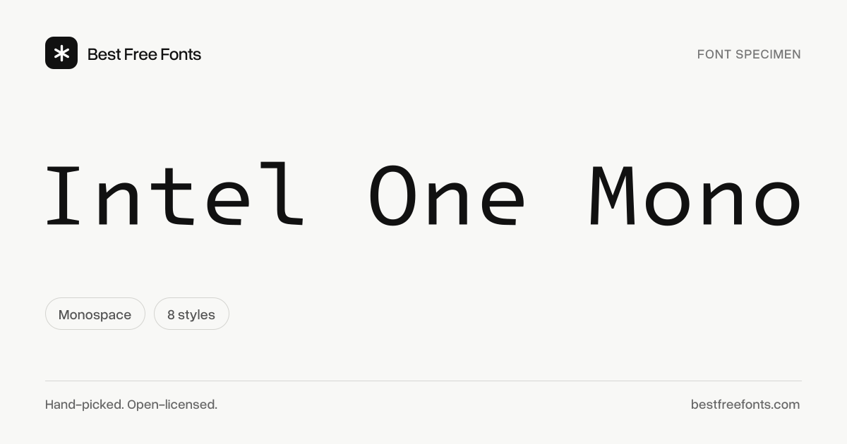 Intel One Mono – Free Monospace Font